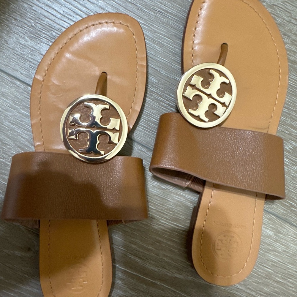 Tory Burch Brown & Gold Sandals